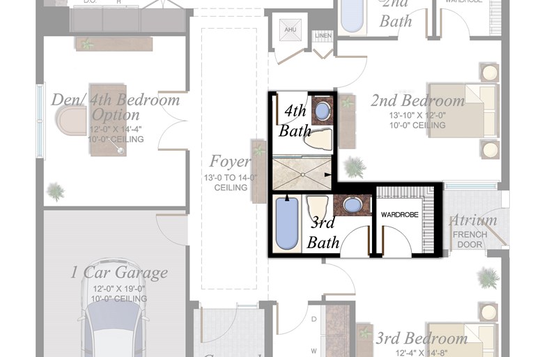 4th Bath in lieu of Powder Room