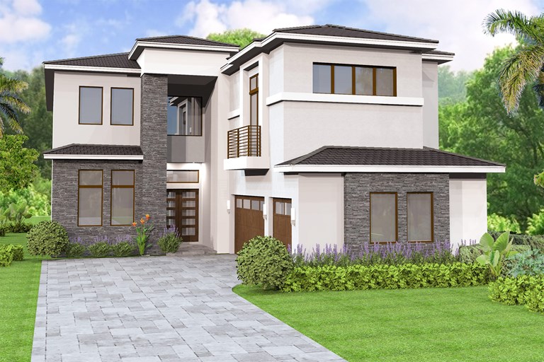 Monticello Contemporary Front Elevation