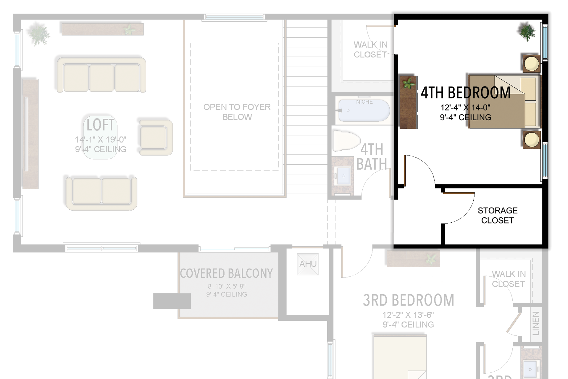 Lotus Edge Pacifica: Hall Storage in lieu of 4th Bedroom Retreat — Historical option or elevation