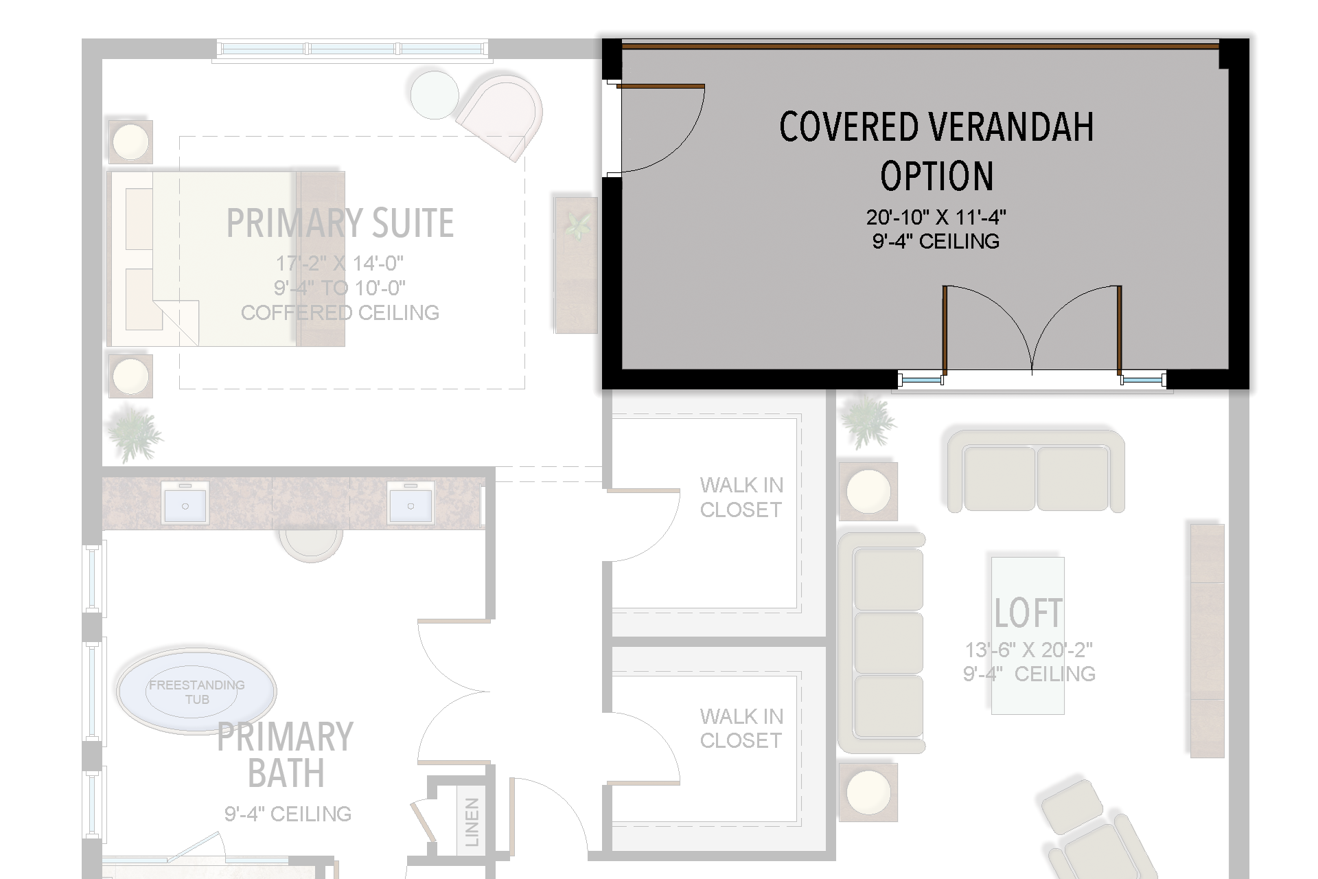 Lotus Edge Honolulu: Covered Verandah — Historical option or elevation