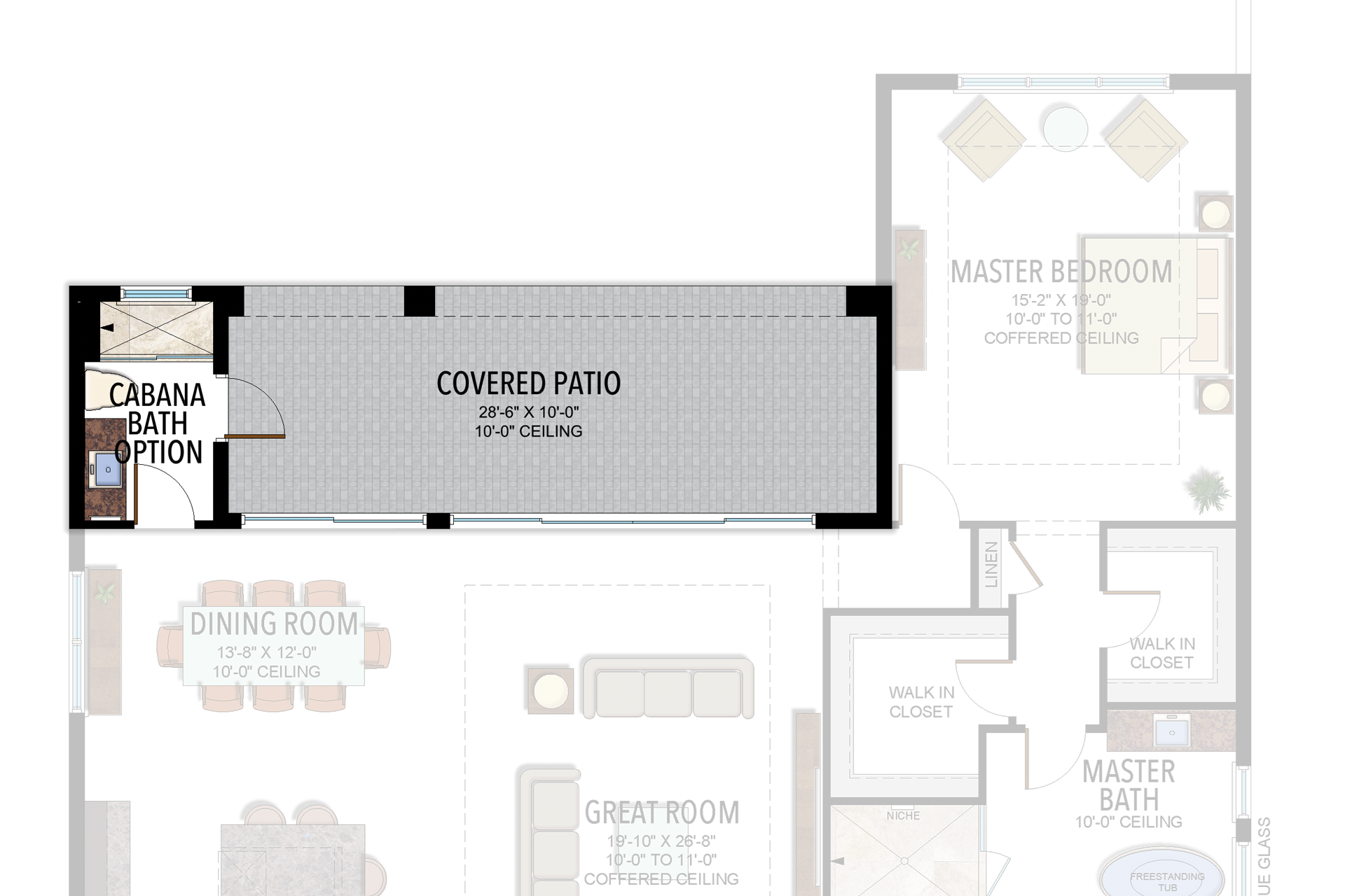 Lotus Palm Pacifica: Cabana Bath — Historical option or elevation