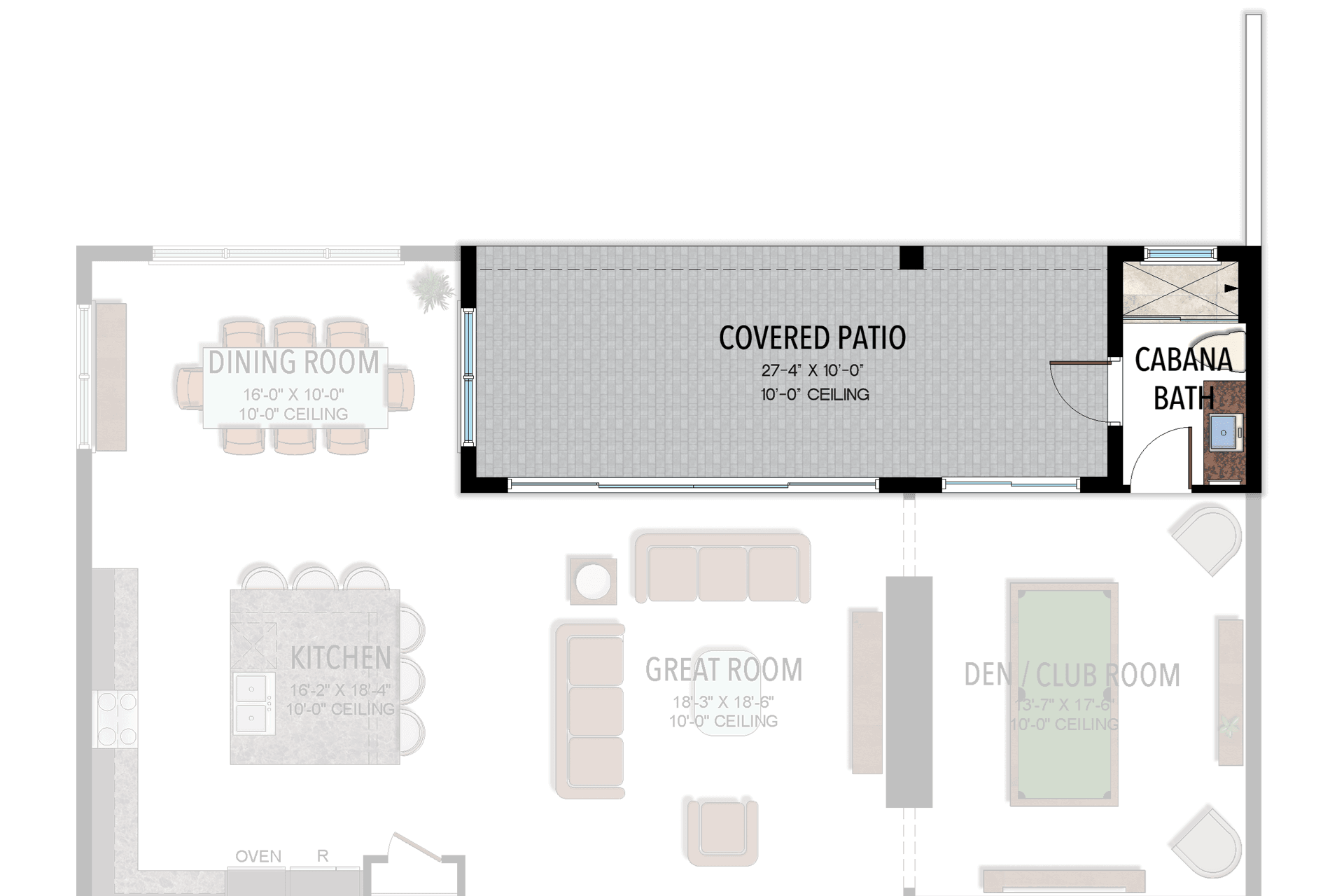 Lotus Palm Laguna: Cabana Bath — Historical option or elevation