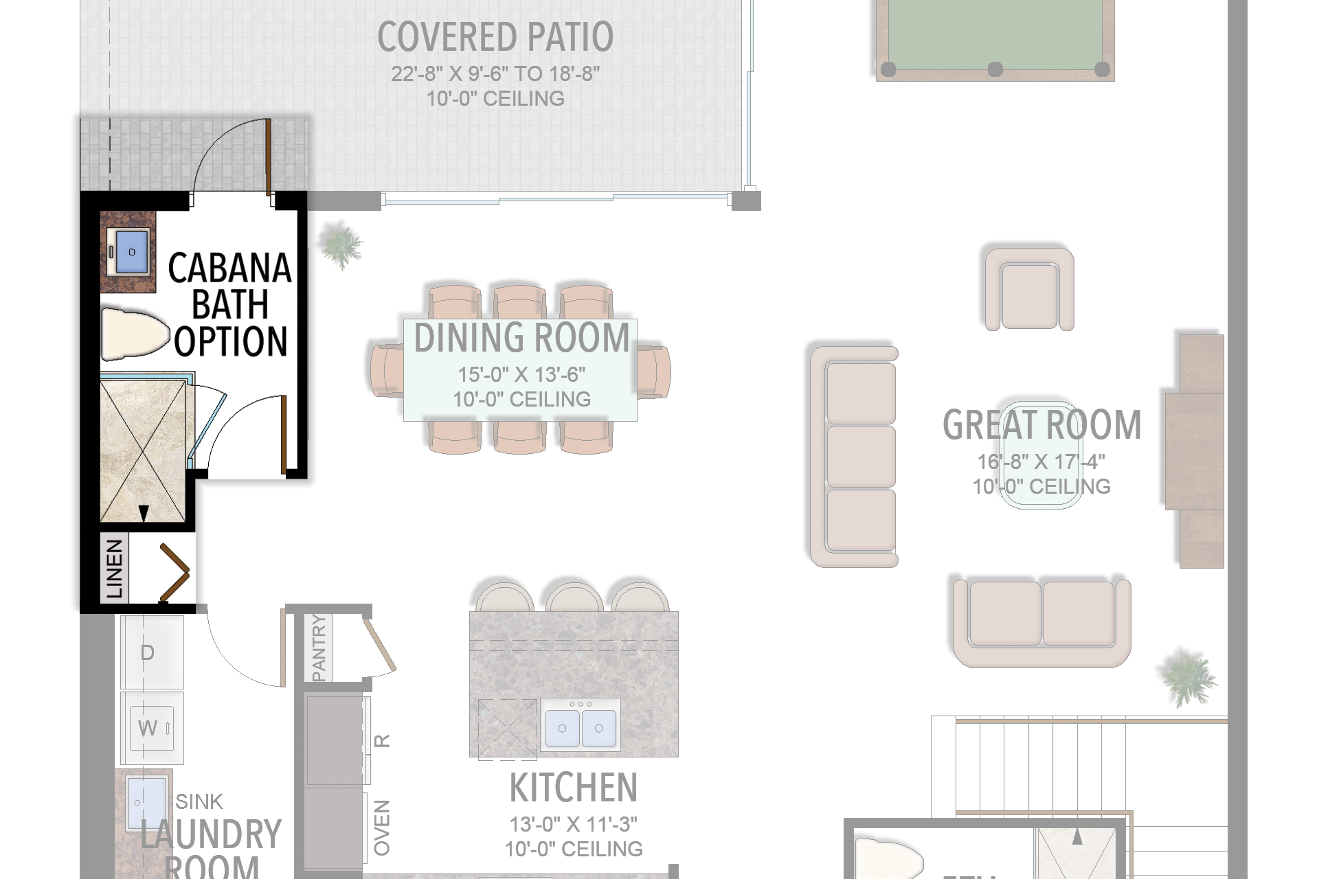 Lotus Palm Caledonia: Cabana Bath — Historical option or elevation
