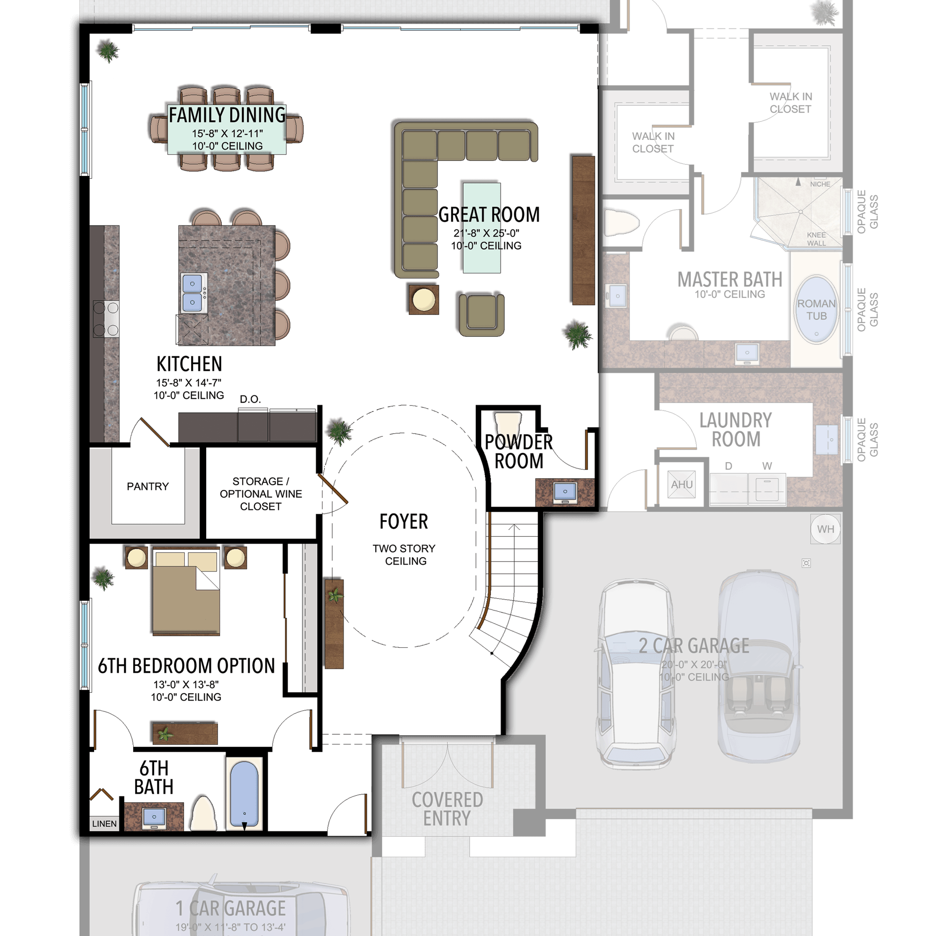 Lotus Sumatra: Alternate Open Floorplan 6th Bedroom — Historical option or elevation