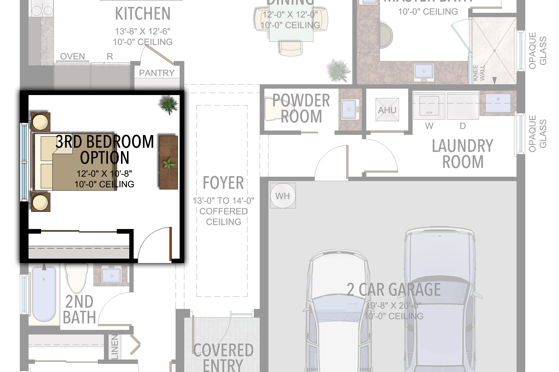 Lotus Tahiti: 3rd Bedroom in lieu of Den — Historical option or elevation