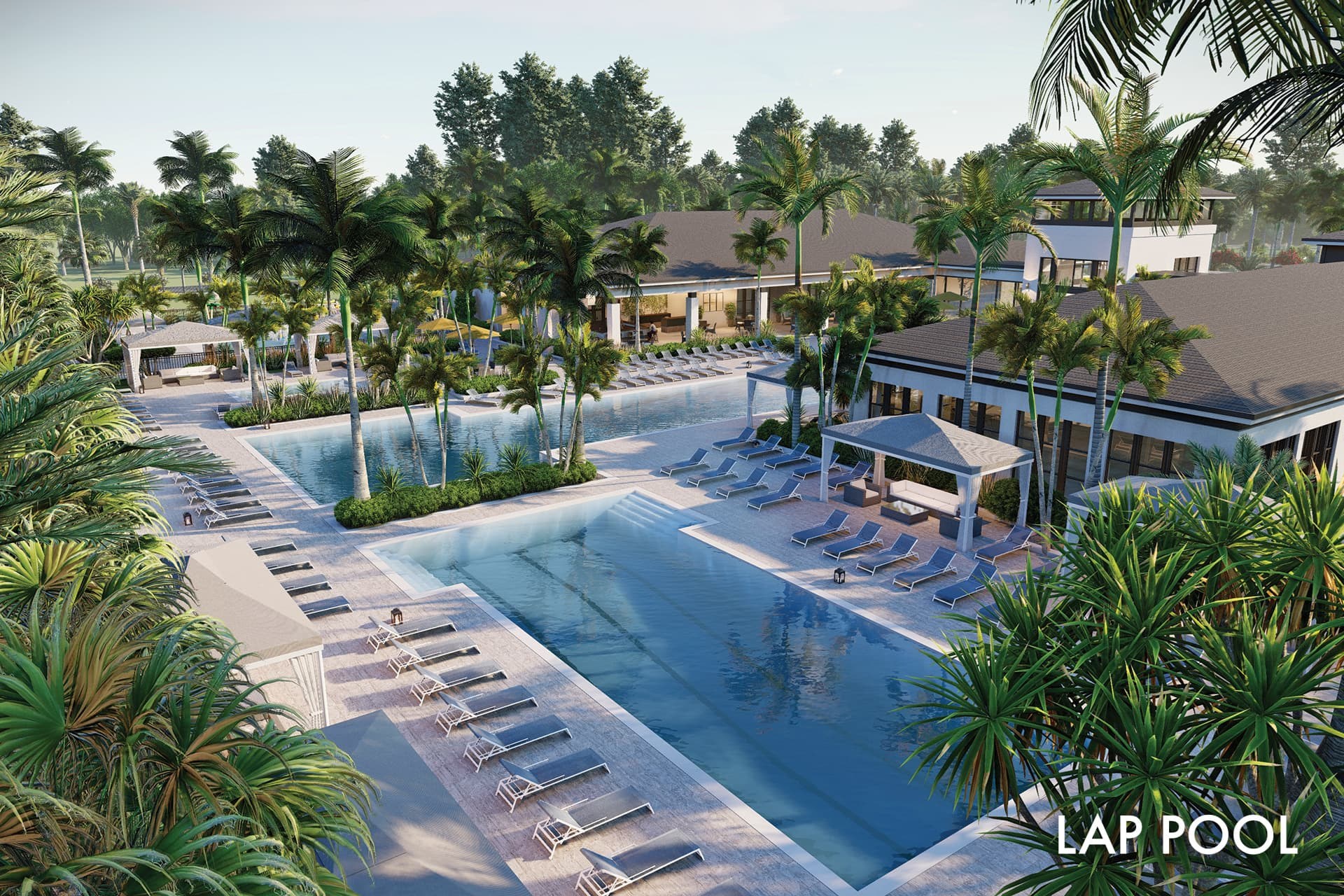 Lotus clubhouse pool aerial