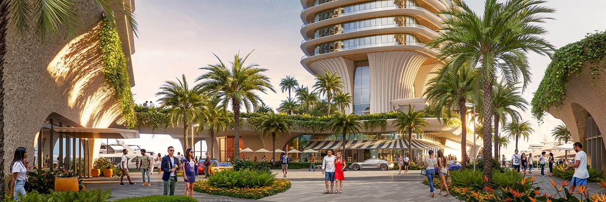 Future district rendering / walkable mixed-use feel (developer image)