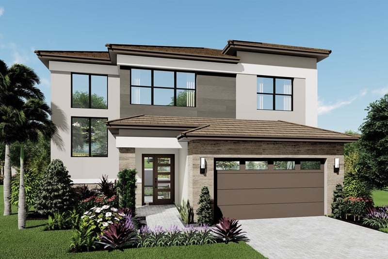 Contemporary Monaco home exterior at The Estates at NOMAR West Palm Beach