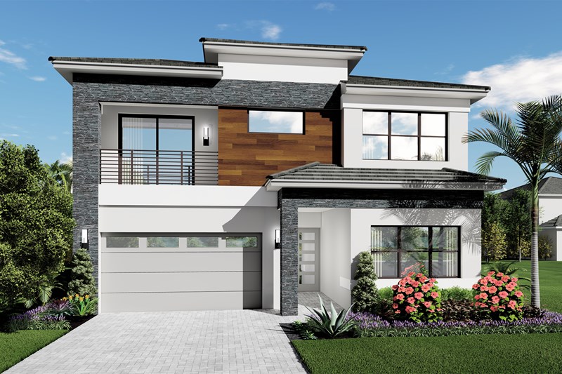 Riviera home front elevation at The Estates at NOMAR West Palm Beach