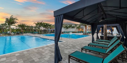 VS Clubhouse Pool Cabana dusk