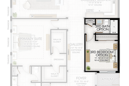 3rd Bedroom and 3rd Bathroom in lieu of Den and Powder Room