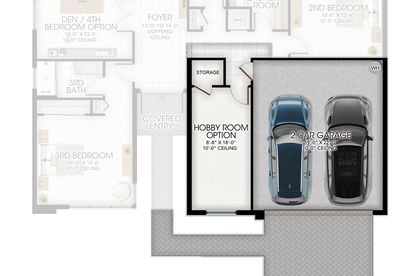 Hobby Room in lieu of 1 Car Garage