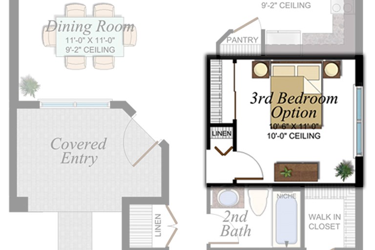3rd Bedroom in lieu of Den