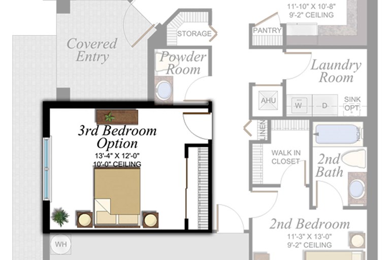 3rd Bedroom in lieu of Den 