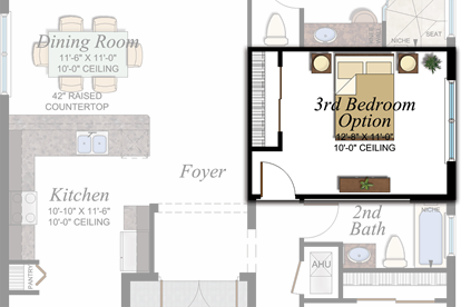 3rd Bedroom in lieu of Den
