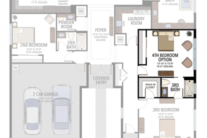 4th Bedroom & 3rd Bathroom in lieu of Club Room