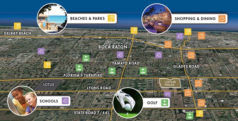 Lotus Palm Boca Raton Locator Map