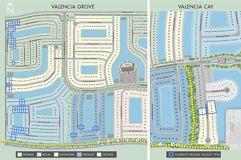 Valencia Grove and Valencia Cay Lot Release