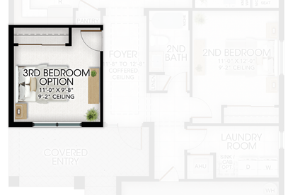 3rd Bedroom in lieu of Den 