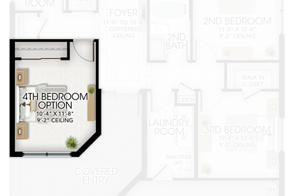 4th Bedroom in lieu of Den 