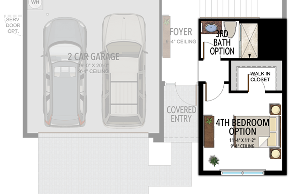 4th Bedroom in lieu of Den