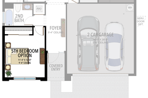 5th Bedroom in lieu of Den